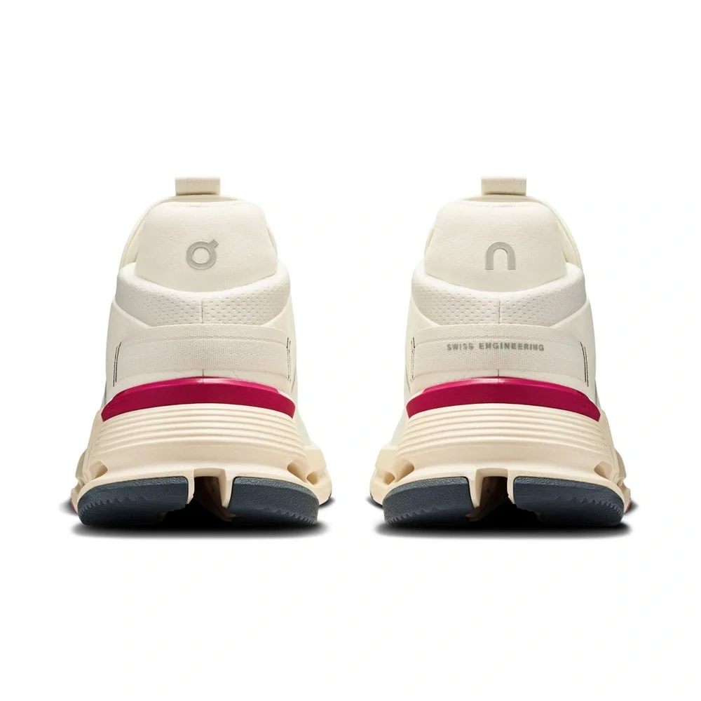 On Women's Cloudnova 2 Lifestyle Running Shoe, Ivory/Grenadine, Size 7.5 *NEW* - Picture 5 of 6